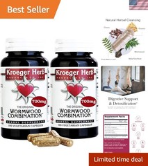 Wormwood Detox Cleanse Capsules – 200 Non-GMO for Liver & Gut Support