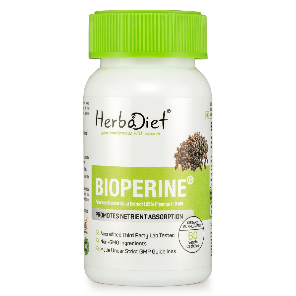 Piperine 95% Bioperine Black Pepper Extract Capsules Boosts Turmeric Absorption