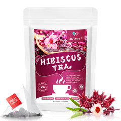 Organic Hibiscus Flower Tea (Hibiscus sabdariffa) – 24 Tea Bags – Free Shipping