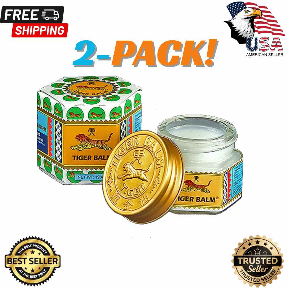2 x Tiger Balm (White) Super Strength Pain Relief Ointment 21ml Each FREE SHIP