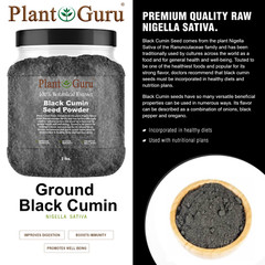 Ground Black Cumin Seed Powder 2 lbs. Jar Bulk NIGELLA SATIVA Comino Negro