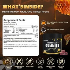 Shilajit Gummies Manuka Honey Lemon Flavor Himalayan shilajit No Added Sugar Ash
