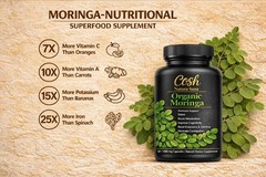 Organic Moringa 1000mg Capsules | Natural Leaf Extract | Immune & Metabolism Sup