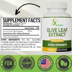 Olive Leaf Extract – 50% Oleuropein Immune Support Supplement – 120 Capsules …