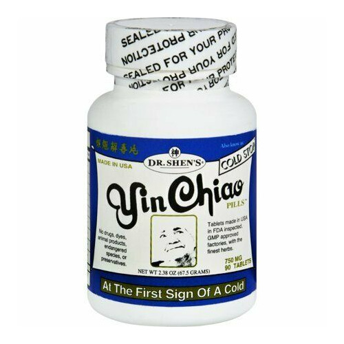 Dr. Shens Yin Chiao Pills Early Stage Cold Relief Support Tablet 750mg 90 Count