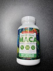 2400mg Organic Black Red Yellow Maca Root Capsules for Men & Women from Peru 150