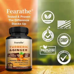 Turmeric 95% curcumin 1950mg extract Turmeric black pepper antioxidant best