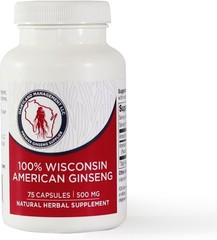 Dairyland American Ginseng Capsules 75 ct 2000 mg – Concentrated Wisconsin Gi…
