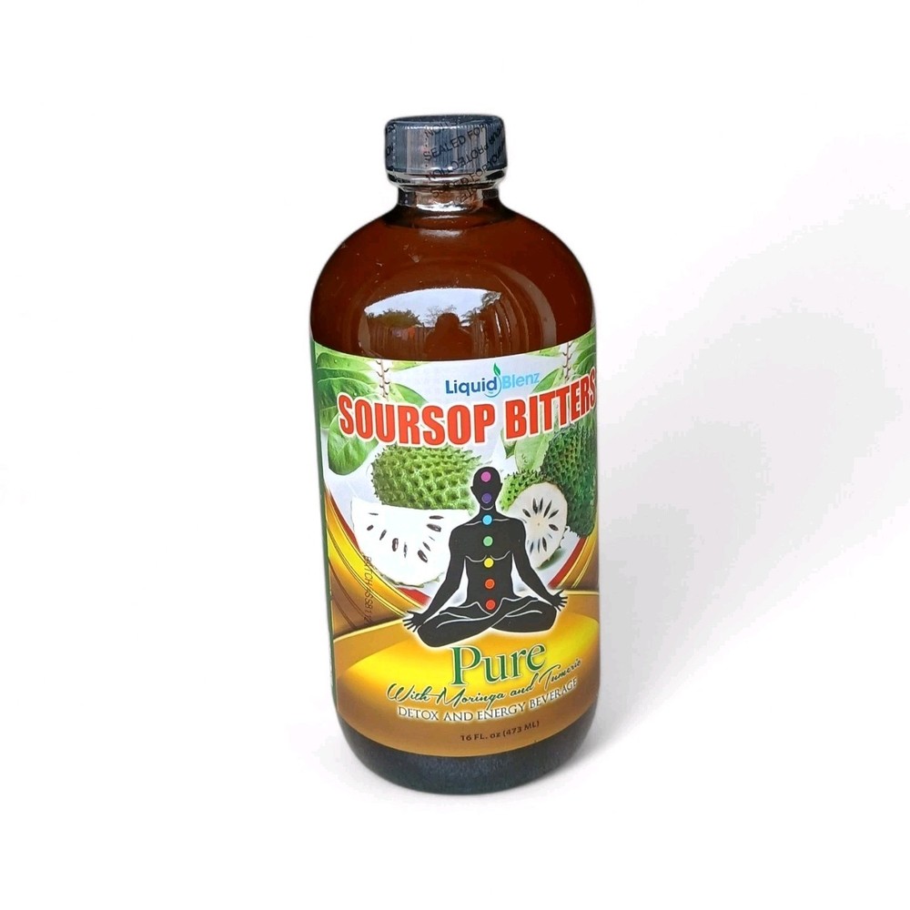 LiquidBlenz Soursop Bitters Natural Detox Energy Herbal Beverage 16 fl oz