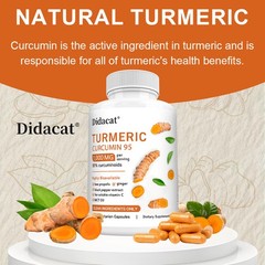 Turmeric Curcumin Supplement 1000mg 95% Curcuminoids 30/60/120 Veggie Caps