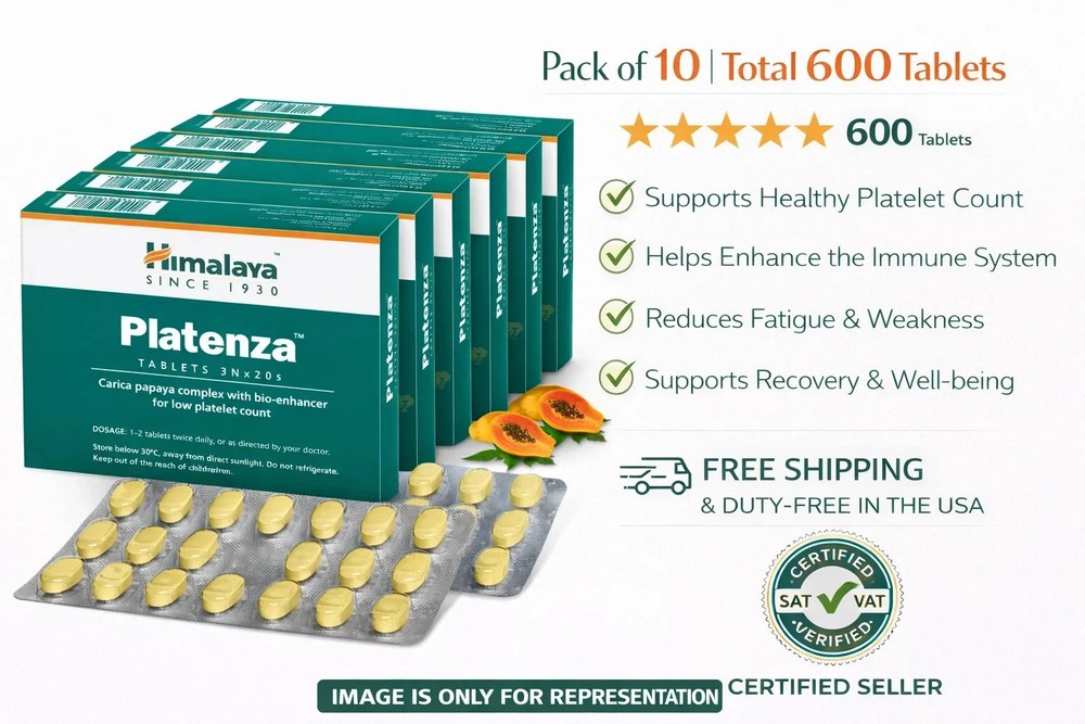 Himalaya Platenza Herbal Platelet Wellness Support 10 Boxes Exp 08/2027