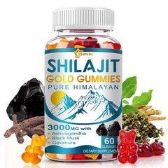 Pure Himalayan Shilajit GOLD Gummies 3000 mg Testosterone Booster, Sperm Health