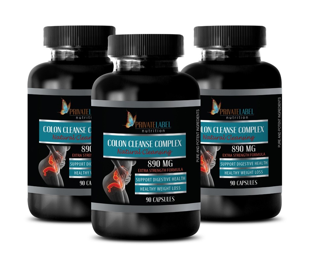 cleanse detox – COLON CLEANSE COMPLEX – healthy digestion – 3 Bottles 270 Caps