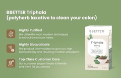 BBETTER Triphala 500mg Capsules for Gut Health Digestion Constipation q201