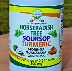 (2) Guanabana Soursop Moringa Curcuma Turmeric 180 Capsules by Plantimex