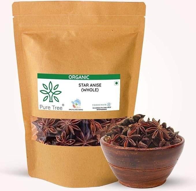 Organic Whole Anise Stars 100% Pure, Non-GMO Illicium Verum, Culinary & Digest