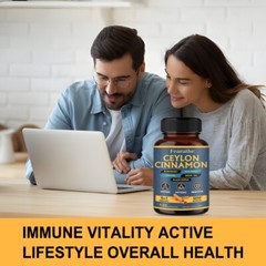 Organic Ceylon Cinnamon Capsules 300mg Potency – Heart Health & Immune