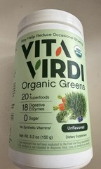 VITA VIRDI/Organic Greens Drink | 5.3 Oz | 20+ Superfoods | Unflavored- EXP/3/27