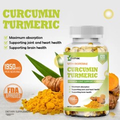 ORGANIC Turmeric Curcumin, Ginger and Black Pepper 120 Capsules – High Potency