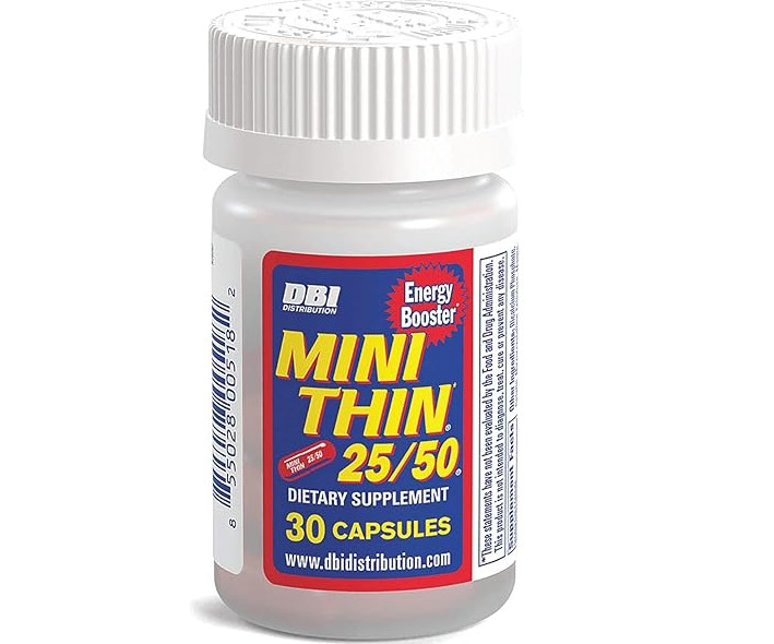 1x Bottle Mini Thin 25/50 Energy Booster Herbal Dietary Supplement – 30 Capsules