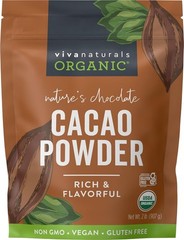 Cacao Powder 2 lb Bag – Unsweetened Organic Chocolate for Baking & Shakes