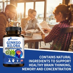 GINKGO BILOBA WITH VITAMIN B6, B12, FOLIC ACID for Brain Function,Brain & Memory