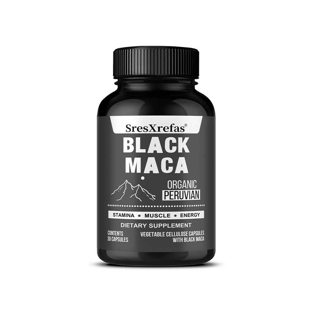 Organic Peruvian Black Maca 900mg For Stamina & Muscle Energy 30/60/120 Capsules