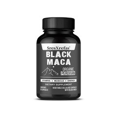 Organic Peruvian Black Maca 900mg For Stamina & Muscle Energy 30/60/120 Capsules