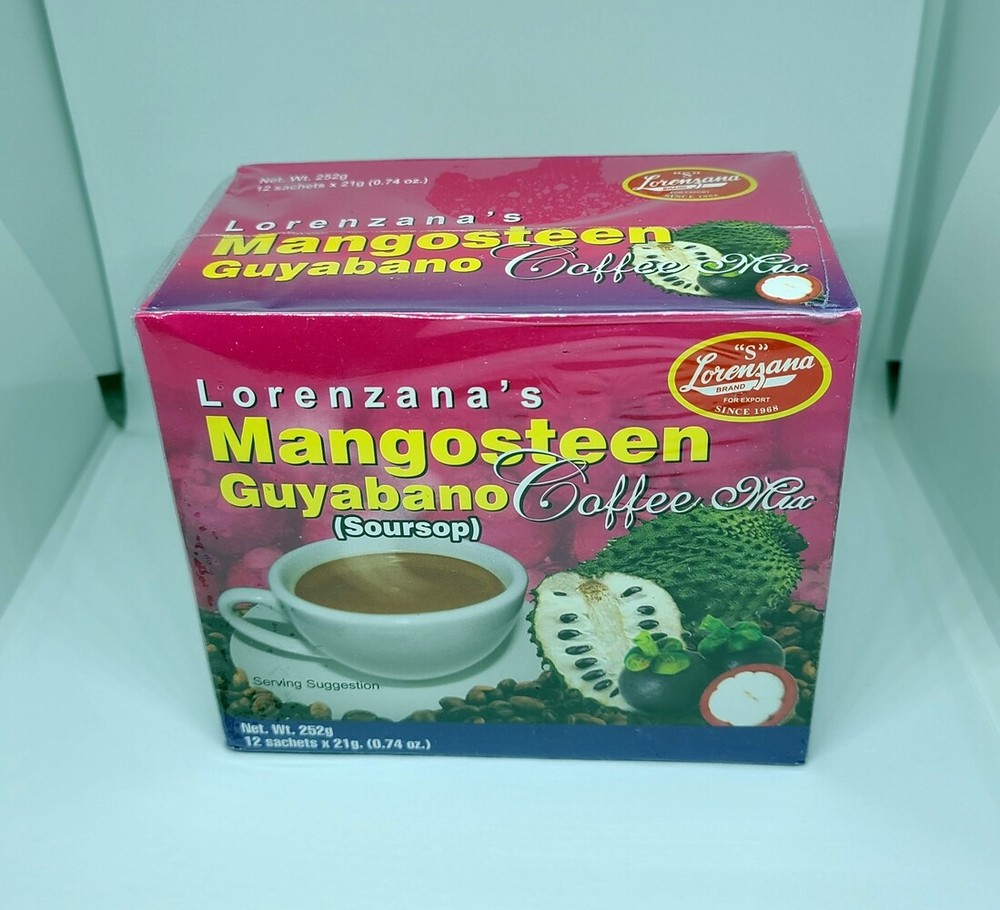 Lorenzana MANGOSTEEN GUYABANO Coffee, 252 grams 12 sachets
