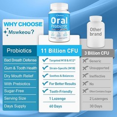Oral Probiotics for Mouth Bad Breath for Adults 11 Billion CFU, Best Breath Oral