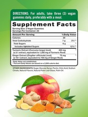 Nature’s Truth Turmeric and Ginger Gummies | 70 Count | Peach Flavor | Vegan, No