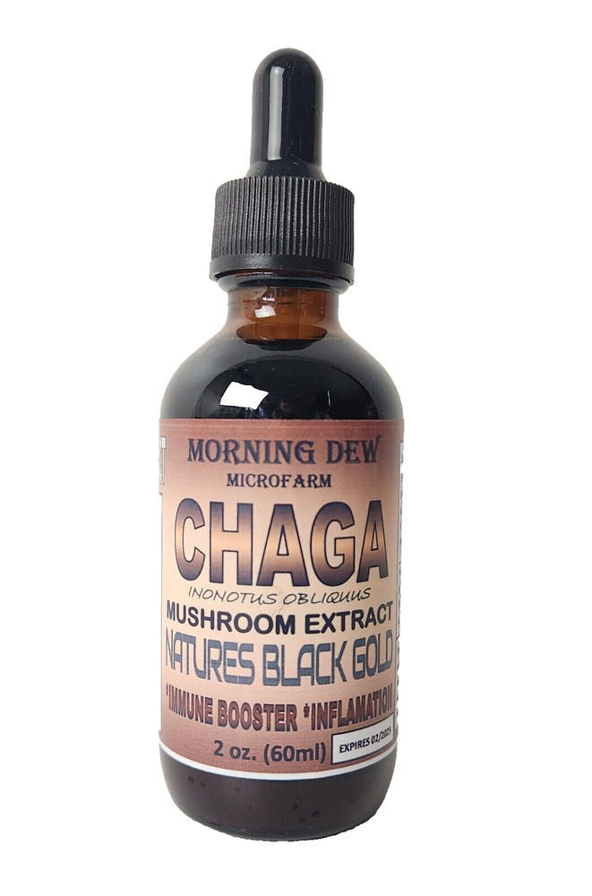 CHAGA MUSHROOM Dual Extract Liquid Tincture 2 oz. Bottle
