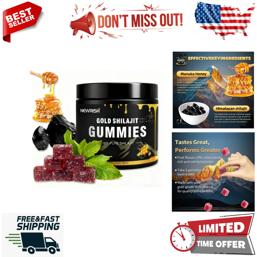 Shilajit Gummies Manuka Honey Lemon Flavor Himalayan shilajit No Added Sugar Ash