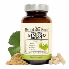 Herbal Roots Organic Ginkgo Biloba Made with Pure 60 Count (Pack of 1)