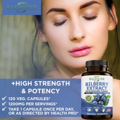 Bilberry Extract Rich in Anthocyanin and Flavonoids1200mg High Strength Eye Care