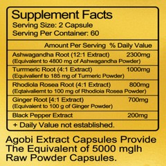 (2 Pack) Ashwagandha Capsules 5000mg Organic Root Extract Supplement Women & Men