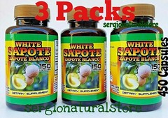 3 Bottles Zapote Blanco / White Zapote 450 Capsules (Casimiroa edulis)