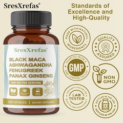 Black Maca With Fenugreek Enhance Memory And Energy Gmo Free 30/60/120 Capsules