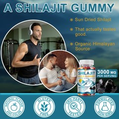 Pure Himalayan Shilajit GOLD Gummies 3000 mg Testosterone Booster, Sperm Health