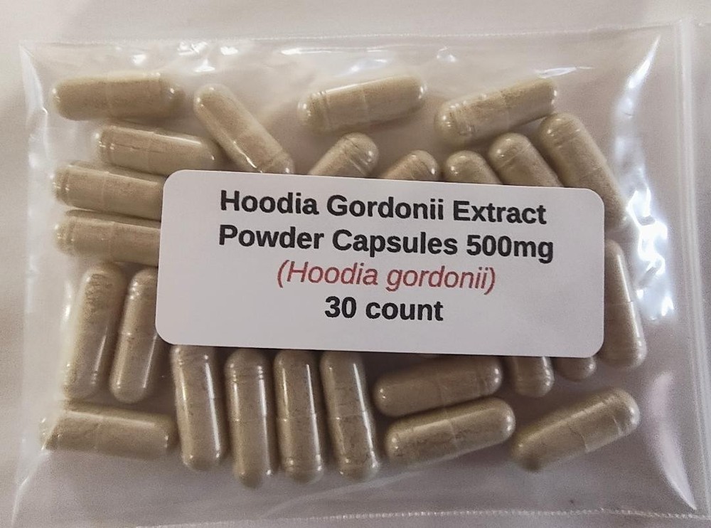 Hoodia Gordonii Extract Powder Capsules 100% Pure – 500mg – 30 count
