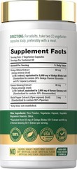 Panax Ginseng + Ginkgo Biloba | 120 Capsules | 5,000mg | Vegetarian | by Carlyle