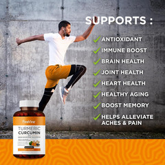 Turmeric Curcumin with Bioperine Black Pepper and Ginger – Made in USA – 120 Veg