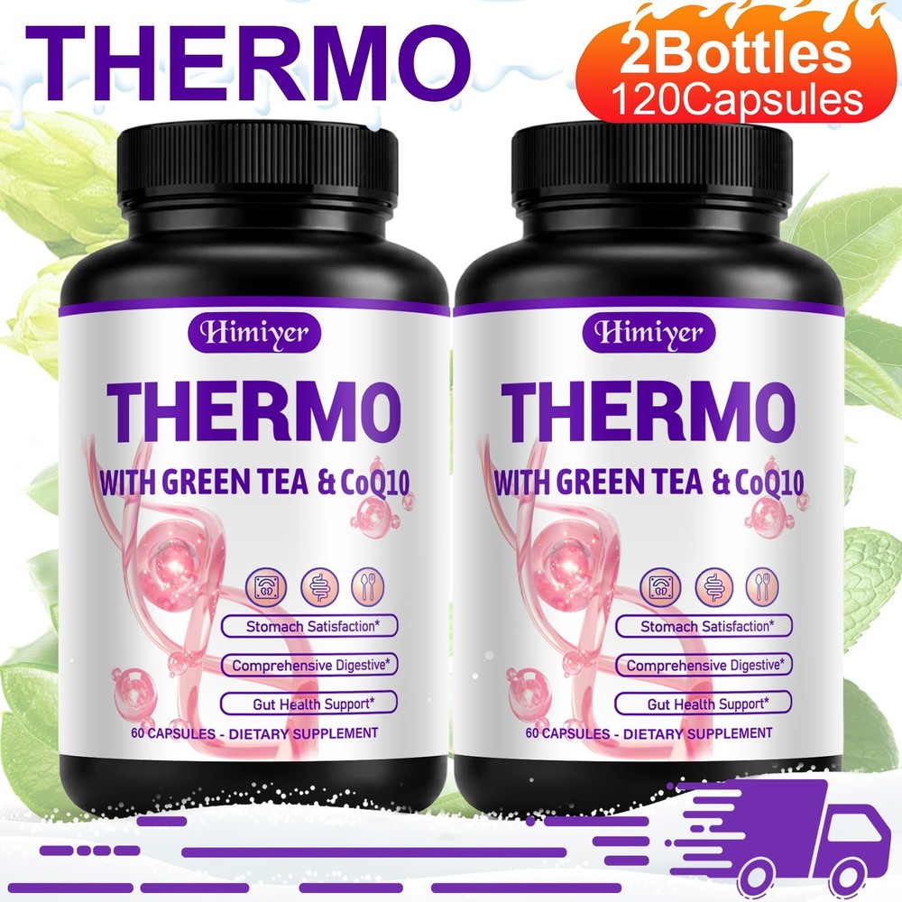 2 Bottles Thermo Green Tea CoQ10 Supplement Total 120 Capsules