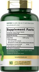 Ginkgo Biloba 6000 Mg Supports Healthy Brain Function Mental Alertness, 200 Caps