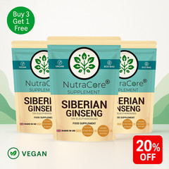 Siberian Ginseng Capsules 5500mg (1.5%Eleutherosides)-100%Natural & Vegan-90Caps