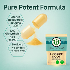 Licorice Root Capsules 8000mg-(10% Glycyrrhizic Acid )Vegan & Digestion Support