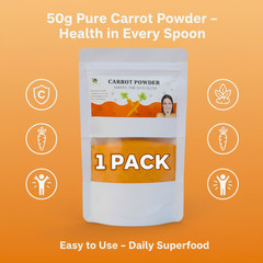 Organic Carrot Powder 50g Pure Natural Superfood for Smoothies & Health SALE