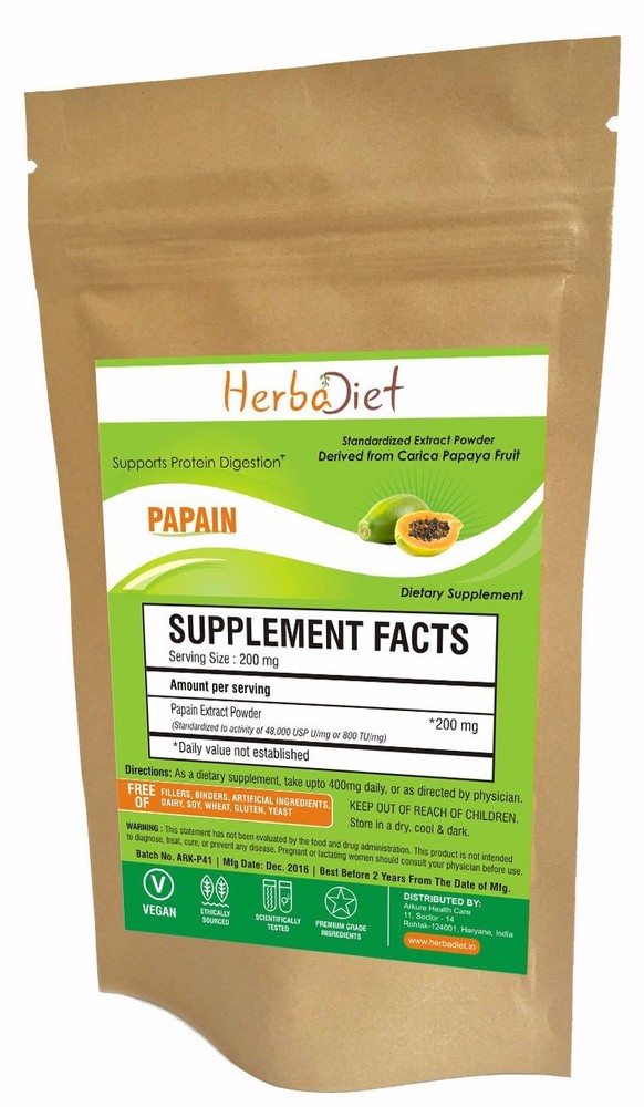 Papain 500 TU / 30,000 USP Papaya Fruit Extract Powder Digestive Enzyme Support