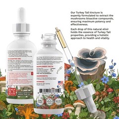 Turkey Tail Extracted Mushroom Tincture, organic