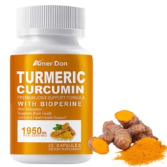 Turmeric Curcumin with Bioperine 1950mg High Absorption Triple Strength Capsules